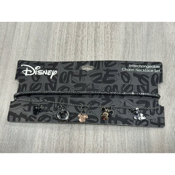 New Disney Interchangeable Charm Necklace Set Mickey Mouse D30 - Picture 1 of 3
